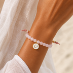 rose quartz x moon star bracelet