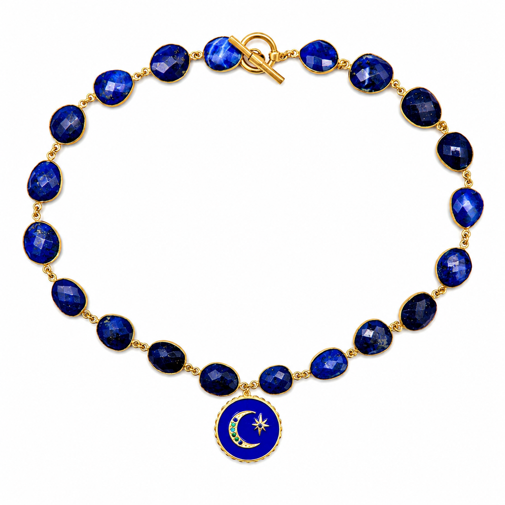 lapis moon and star necklace