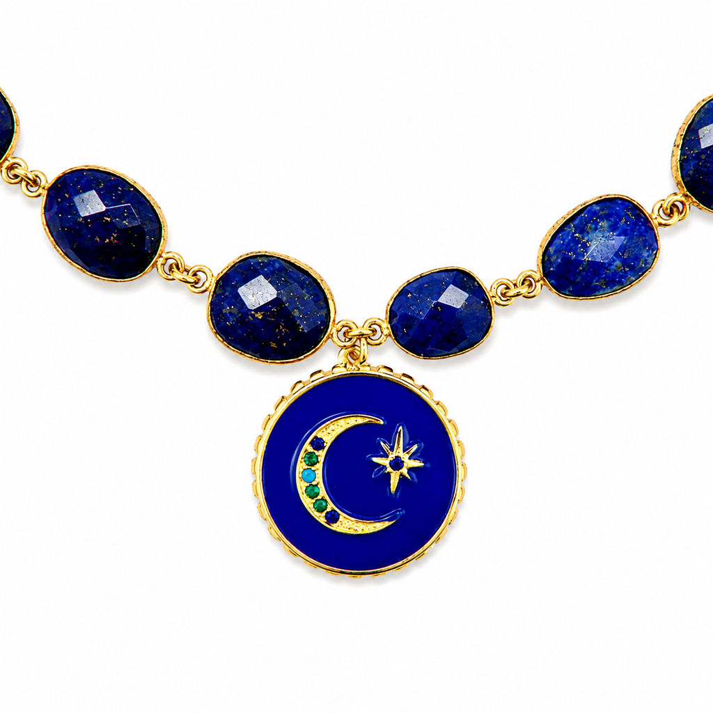 lapis moon and star necklace