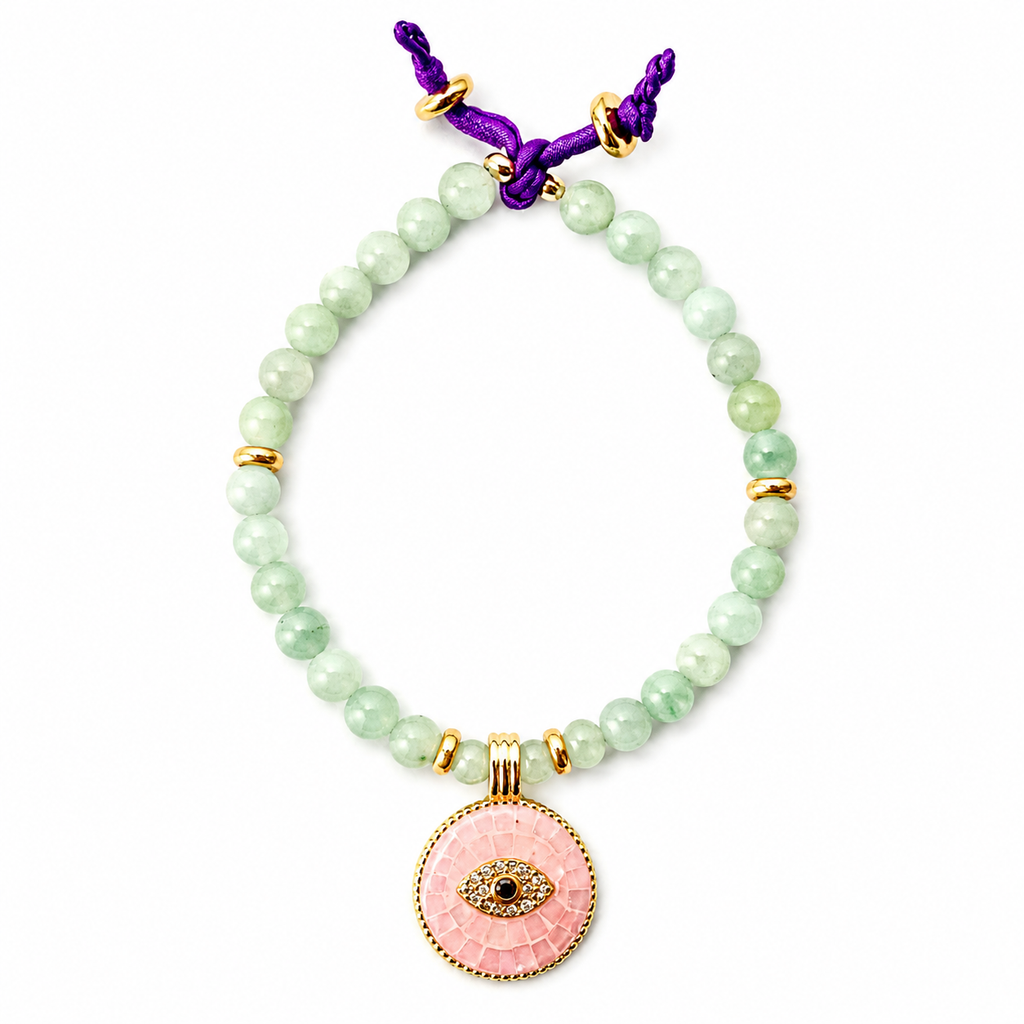 jade x pink evil eye bracelet