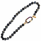 labradorite rainbow clasp choker necklace