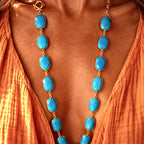 turquoise x toggle chain necklace