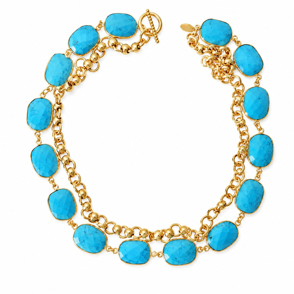 turquoise x toggle chain necklace