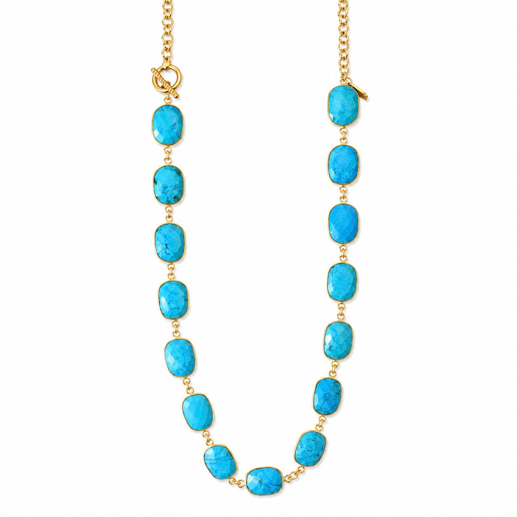 turquoise x toggle chain necklace