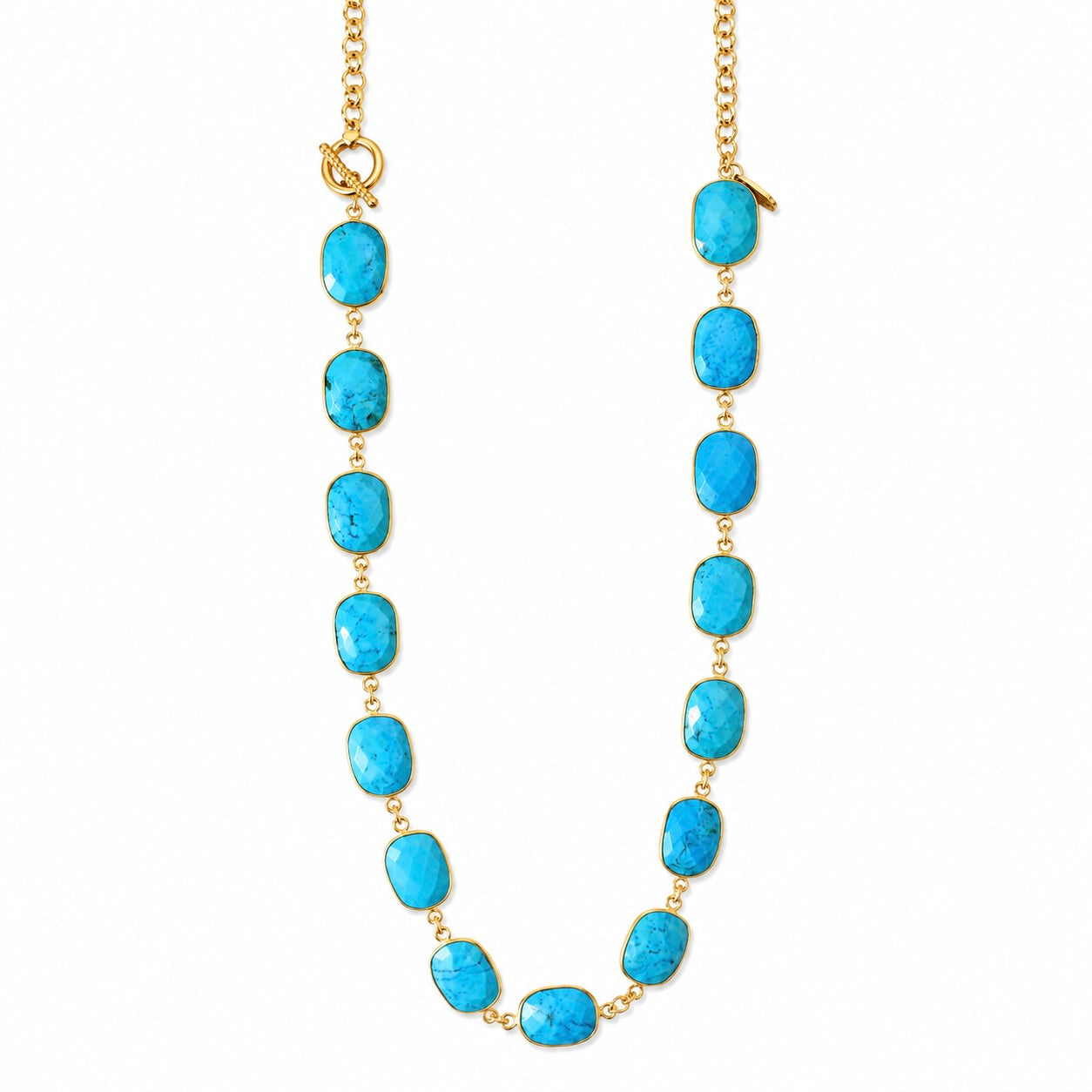 turquoise x toggle chain necklace