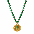 giant bee medallion x gemstones necklace