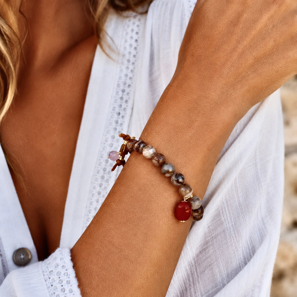 dream neutral gemstone bracelet