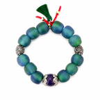 vintage glass aqua pebbles bracelet