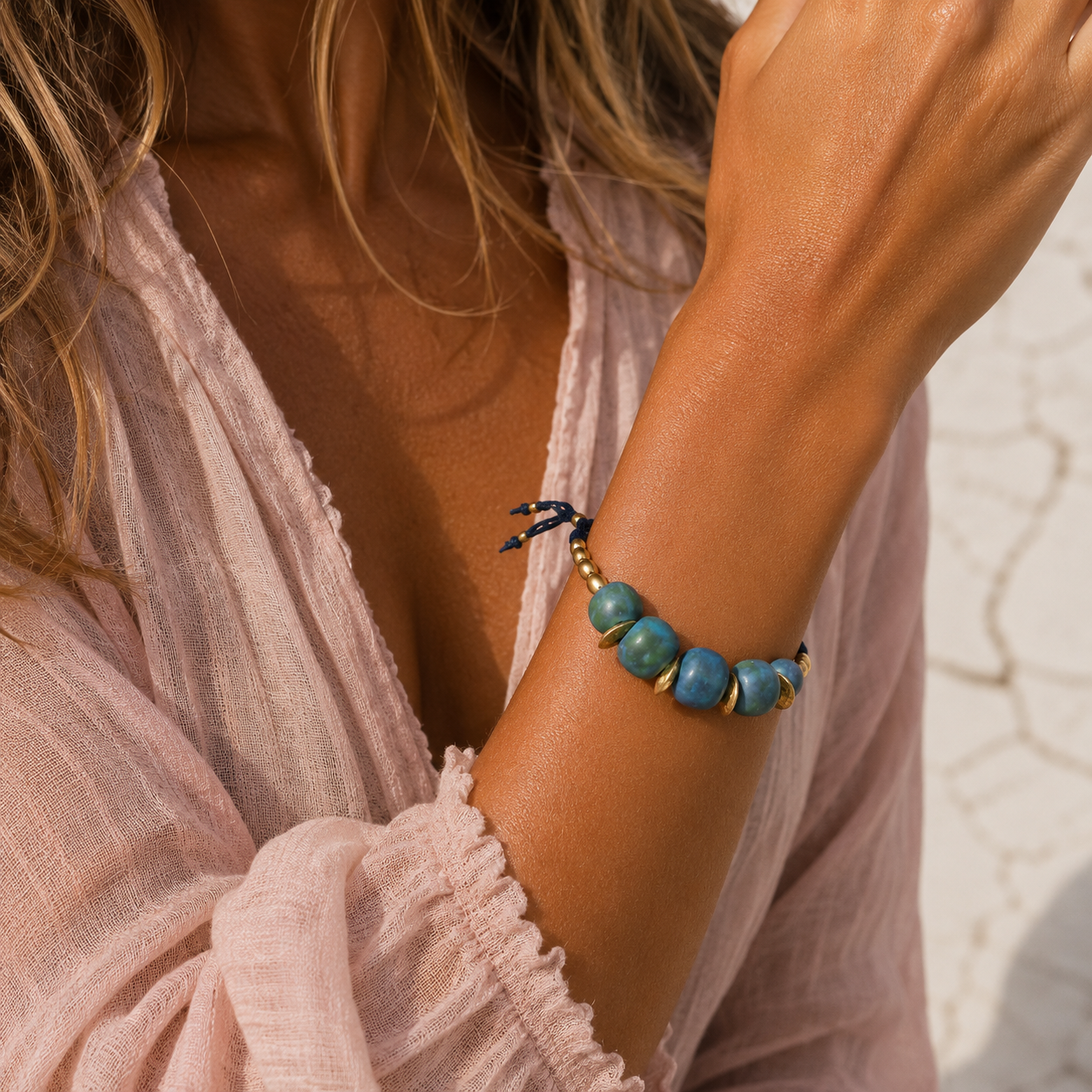 five aqua pebbles bracelet