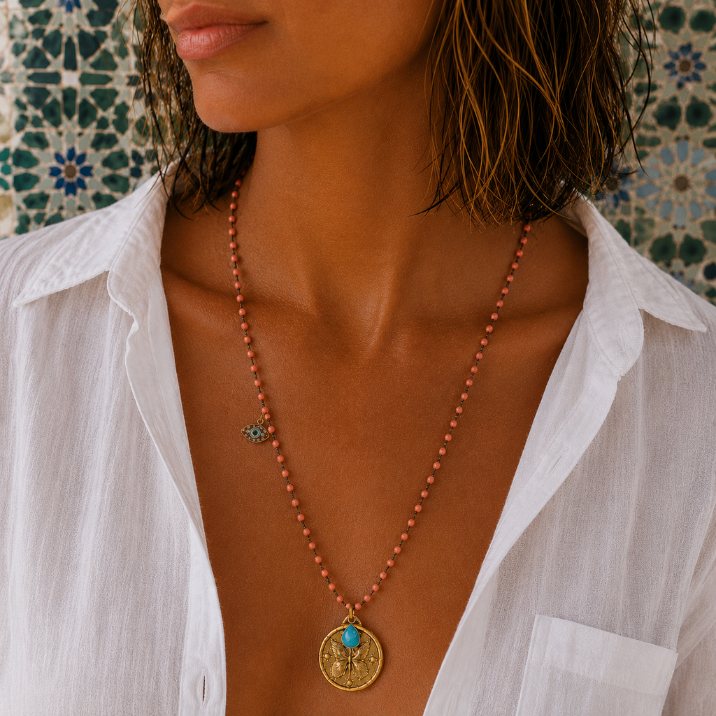 vintage butterfly pendant necklace