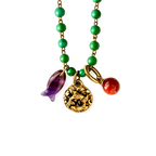 green exotic charms necklace