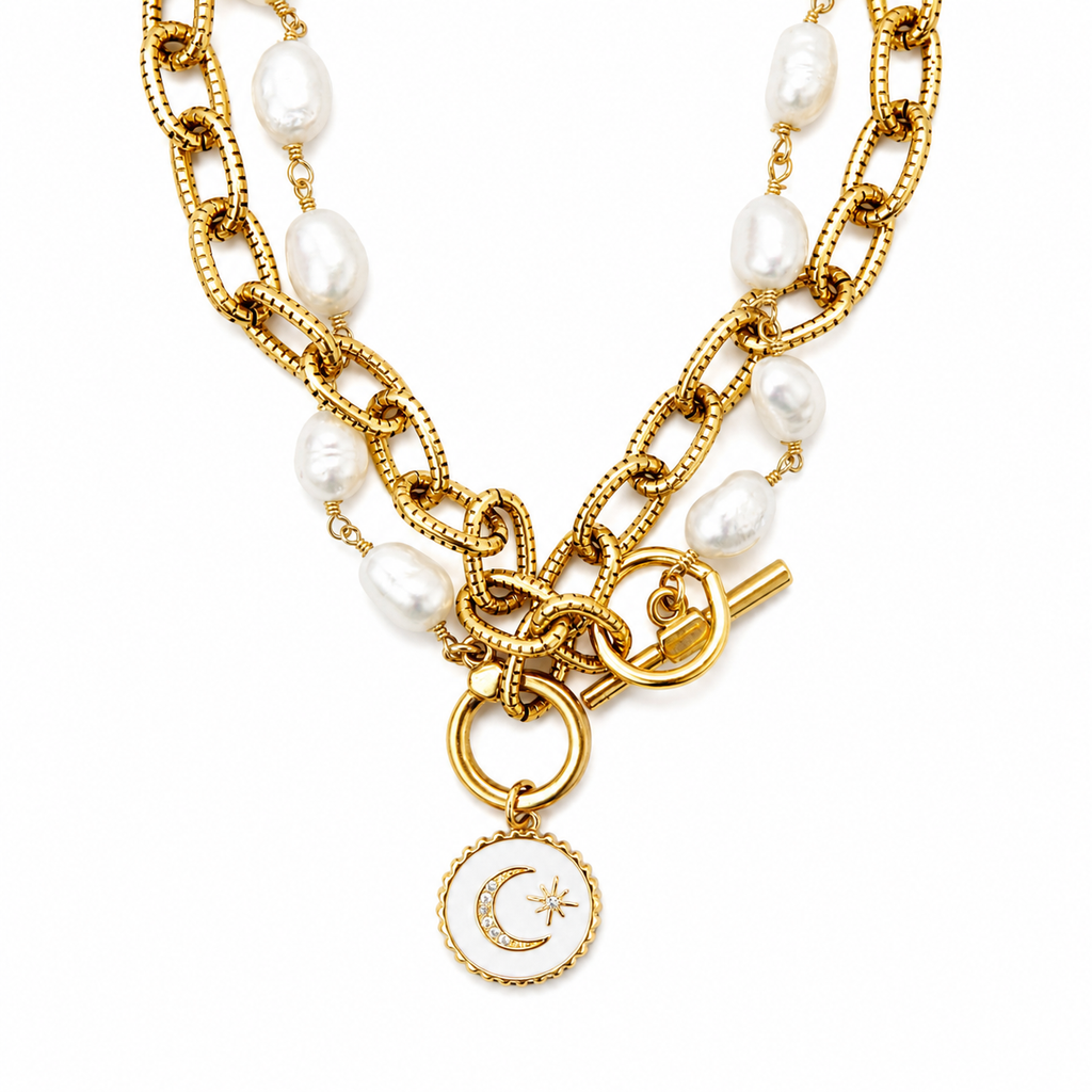 double wrap vintage pearl necklace