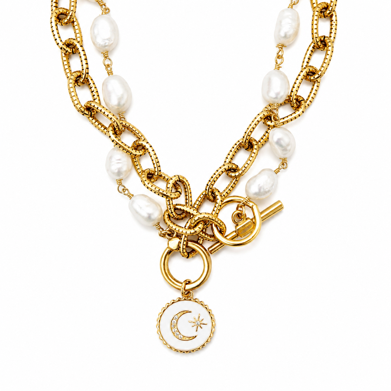 double wrap vintage pearl necklace