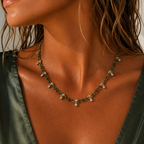 dangling drops jade chain necklace