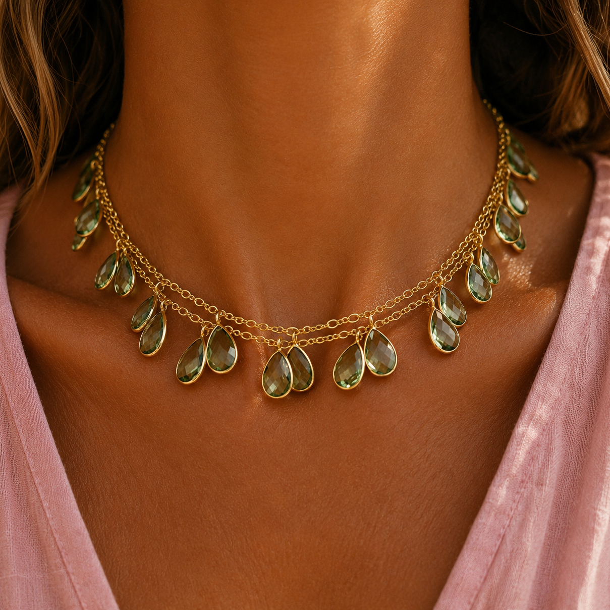 citrine drops necklace