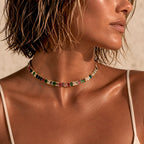 rainbow baguette choker necklace