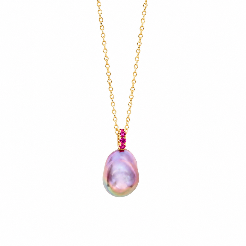 lavender x ruby pearl necklace