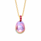 lavender x ruby pearl necklace