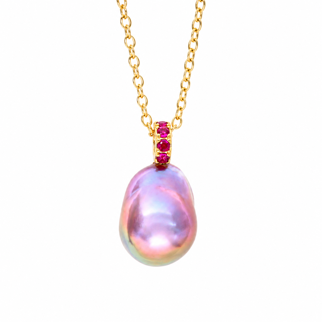 lavender x ruby pearl necklace