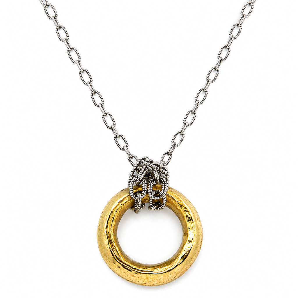ring on chain mens necklace