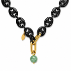 black enamel mariner link necklace