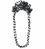 long dainty blue pyrite necklace