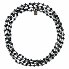 long dainty blue pyrite necklace