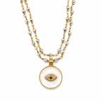 silver shimmer pyrite necklace