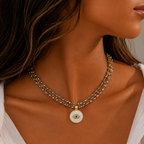 silver shimmer pyrite necklace