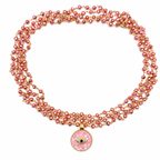 pink shimmer pyrite necklace