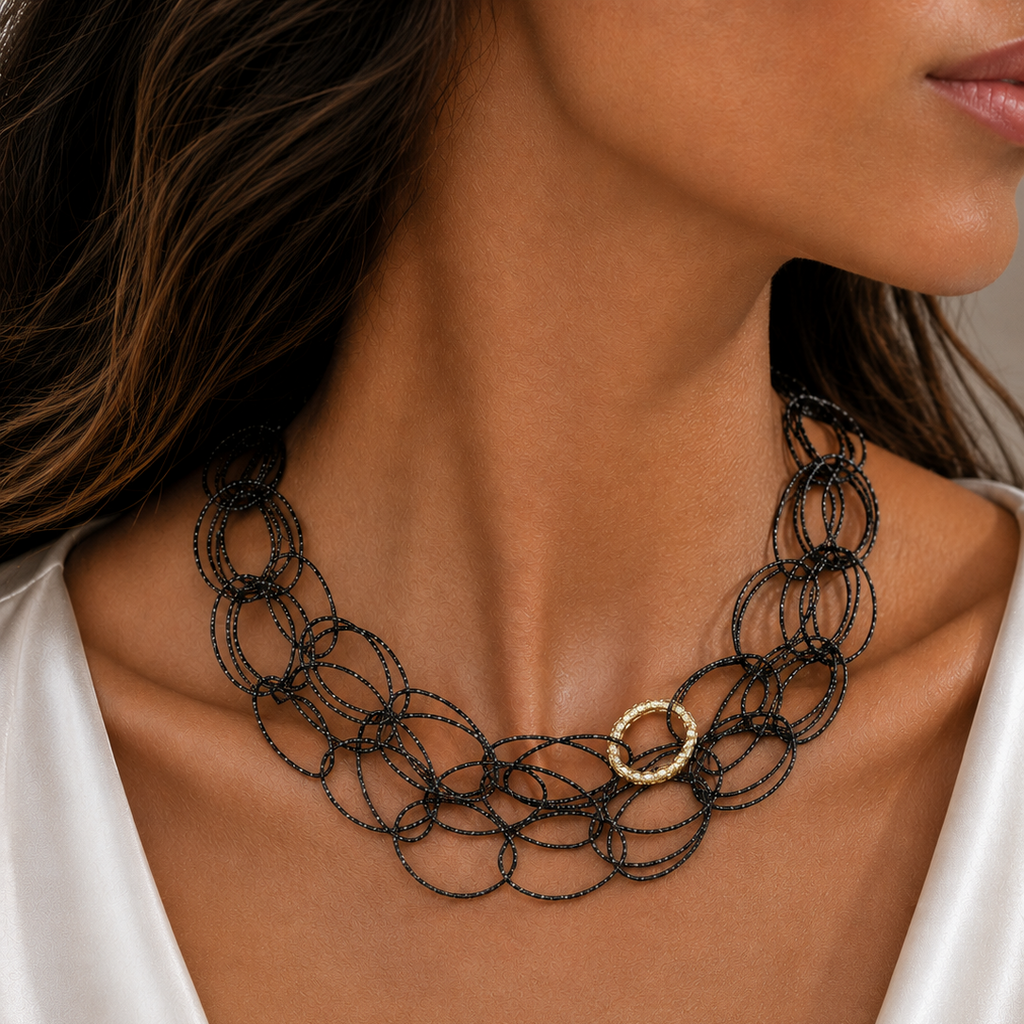 italian silver oval necklace