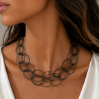 italian silver oval necklace
