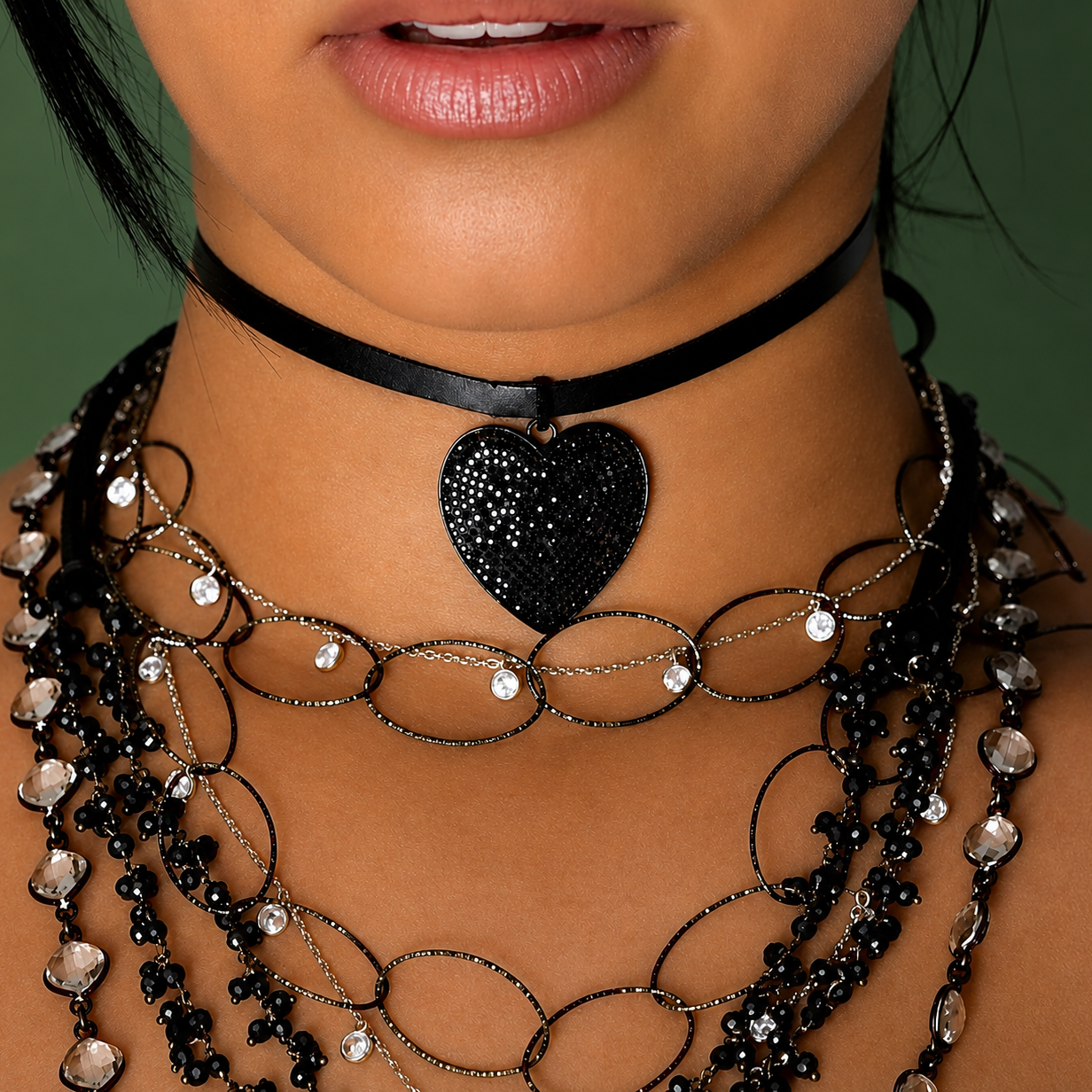 italian silver oval necklace