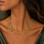 italian gold oval necklace
