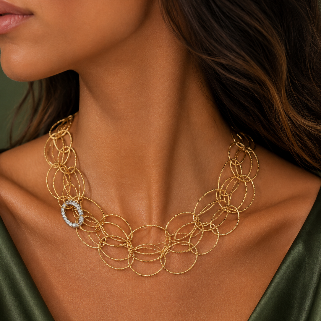 italian gold oval necklace