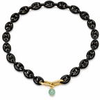black enamel mariner link necklace
