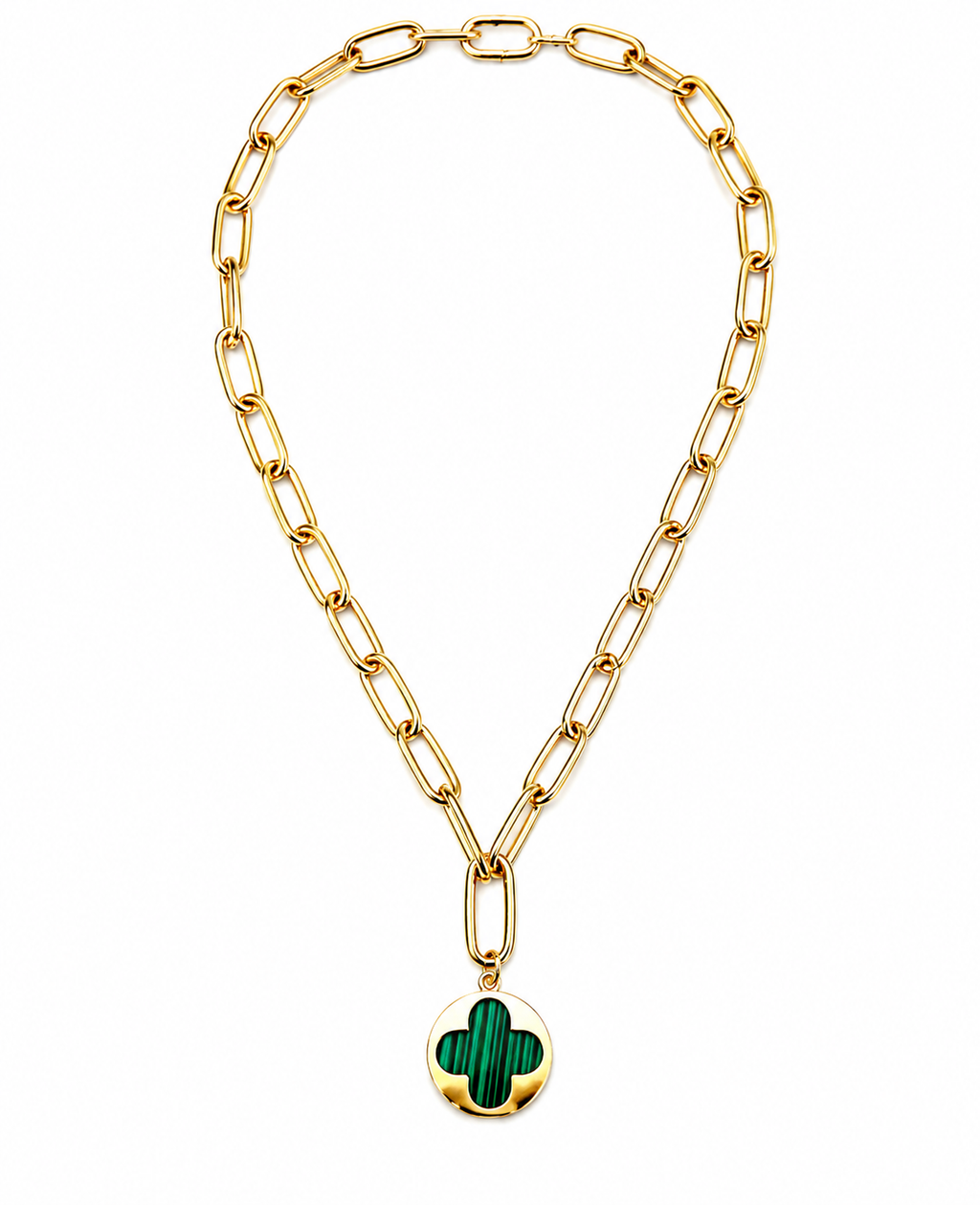 clover circle x link chain necklace