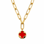 clover circle x link chain necklace