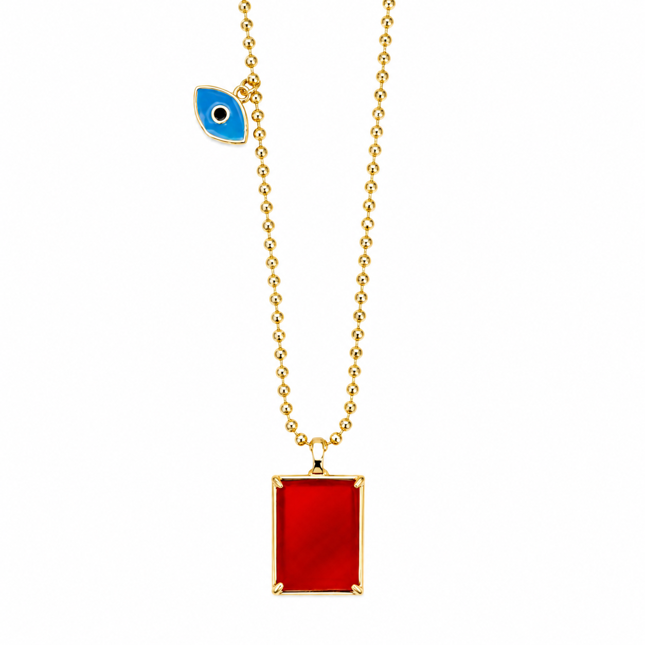 carnelian x eye pendant necklace