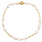 tiny baroque x chain toggle necklace