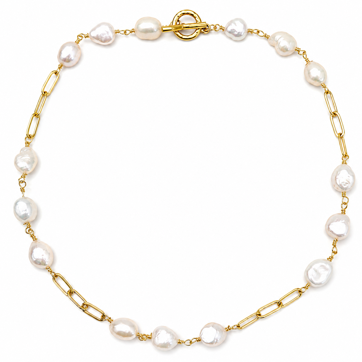 tiny baroque x chain toggle necklace