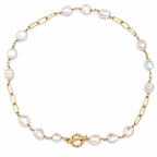 tiny baroque x chain toggle necklace