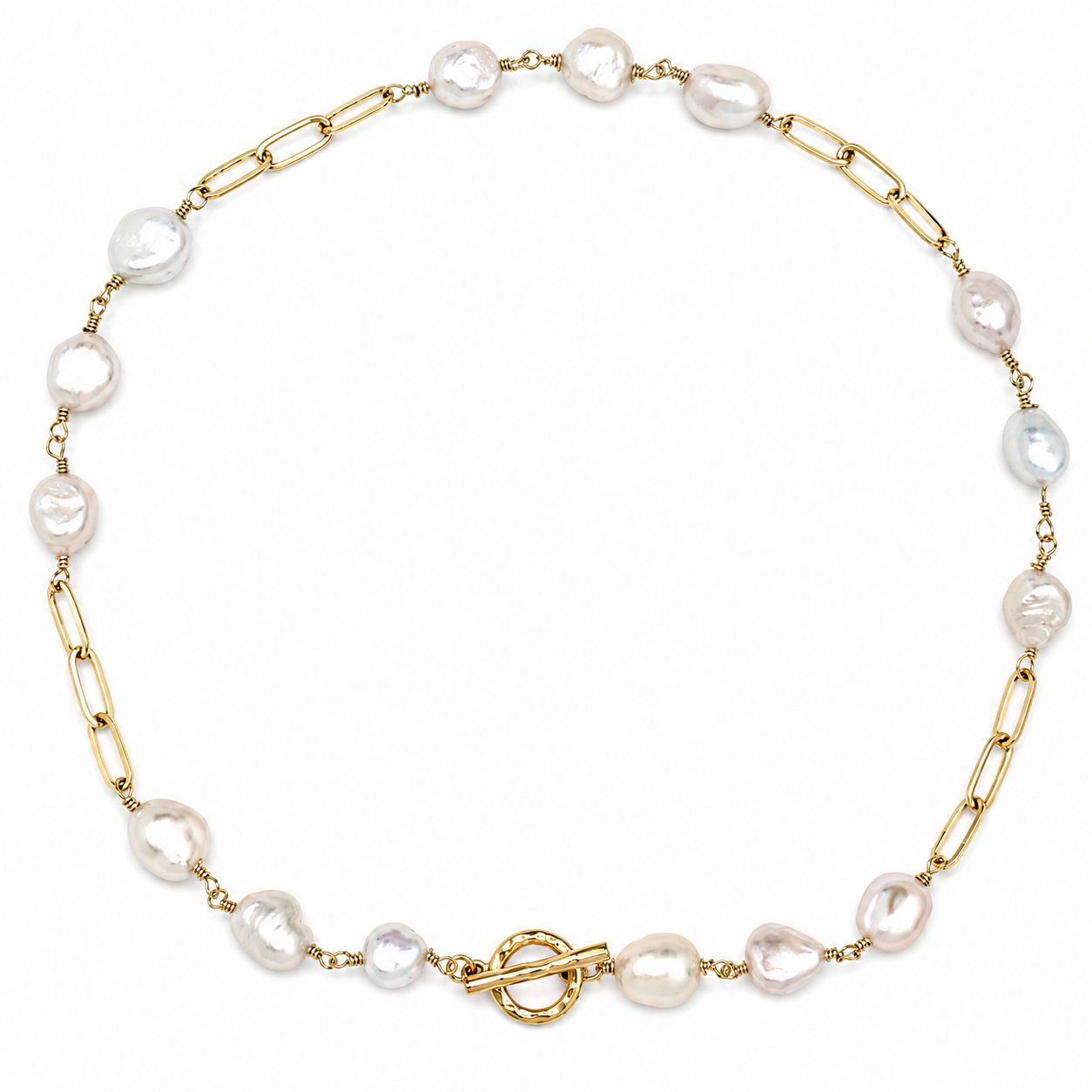tiny baroque x chain toggle necklace