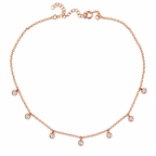 dainty rose sparkle dots necklace