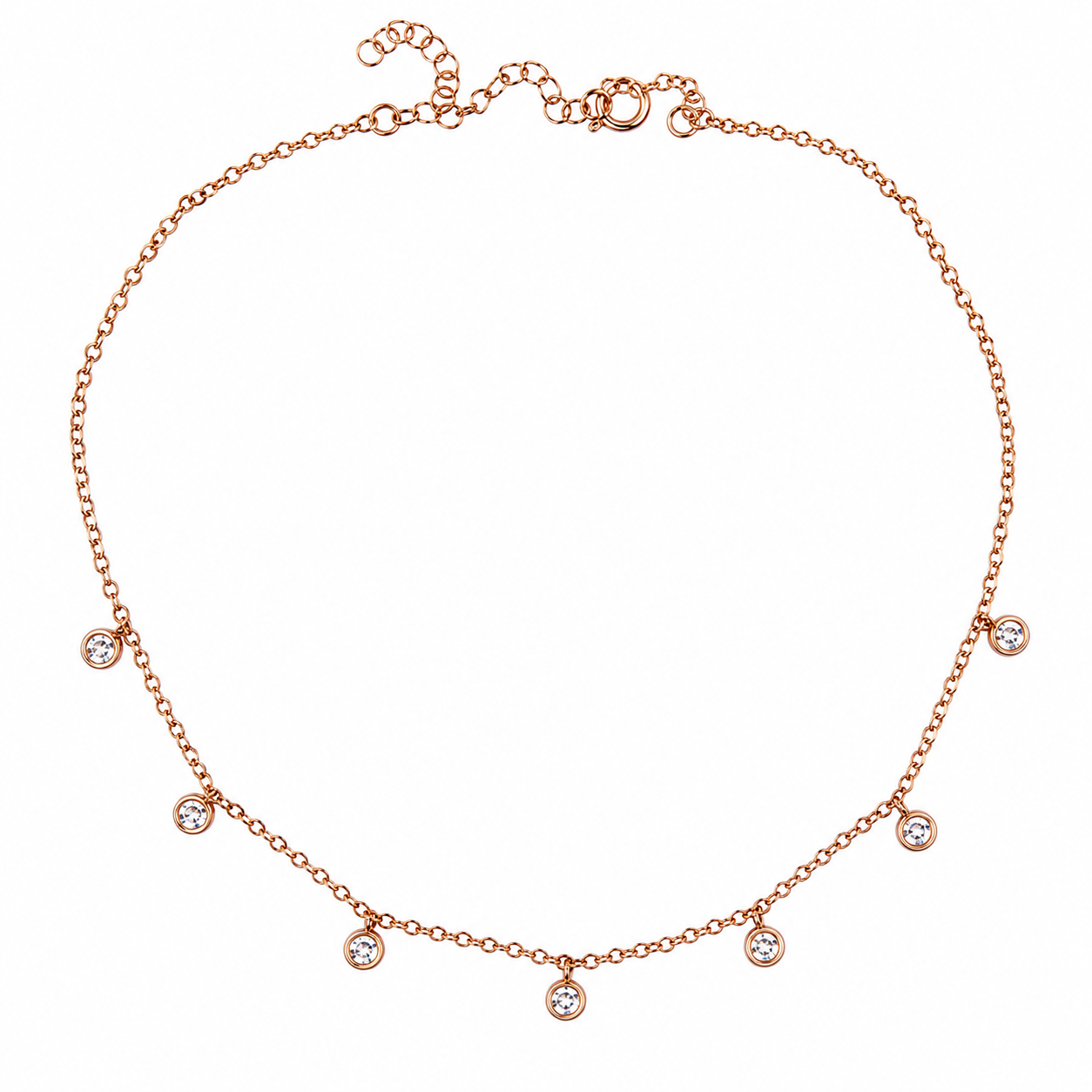 dainty rose sparkle dots necklace