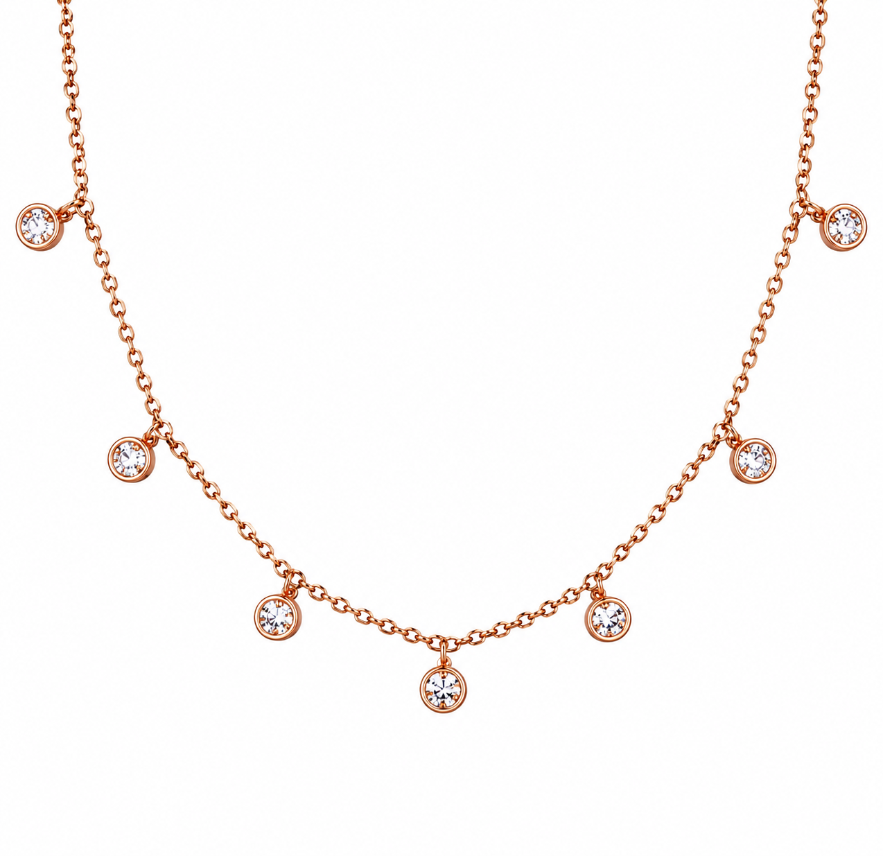 dainty rose sparkle dots necklace