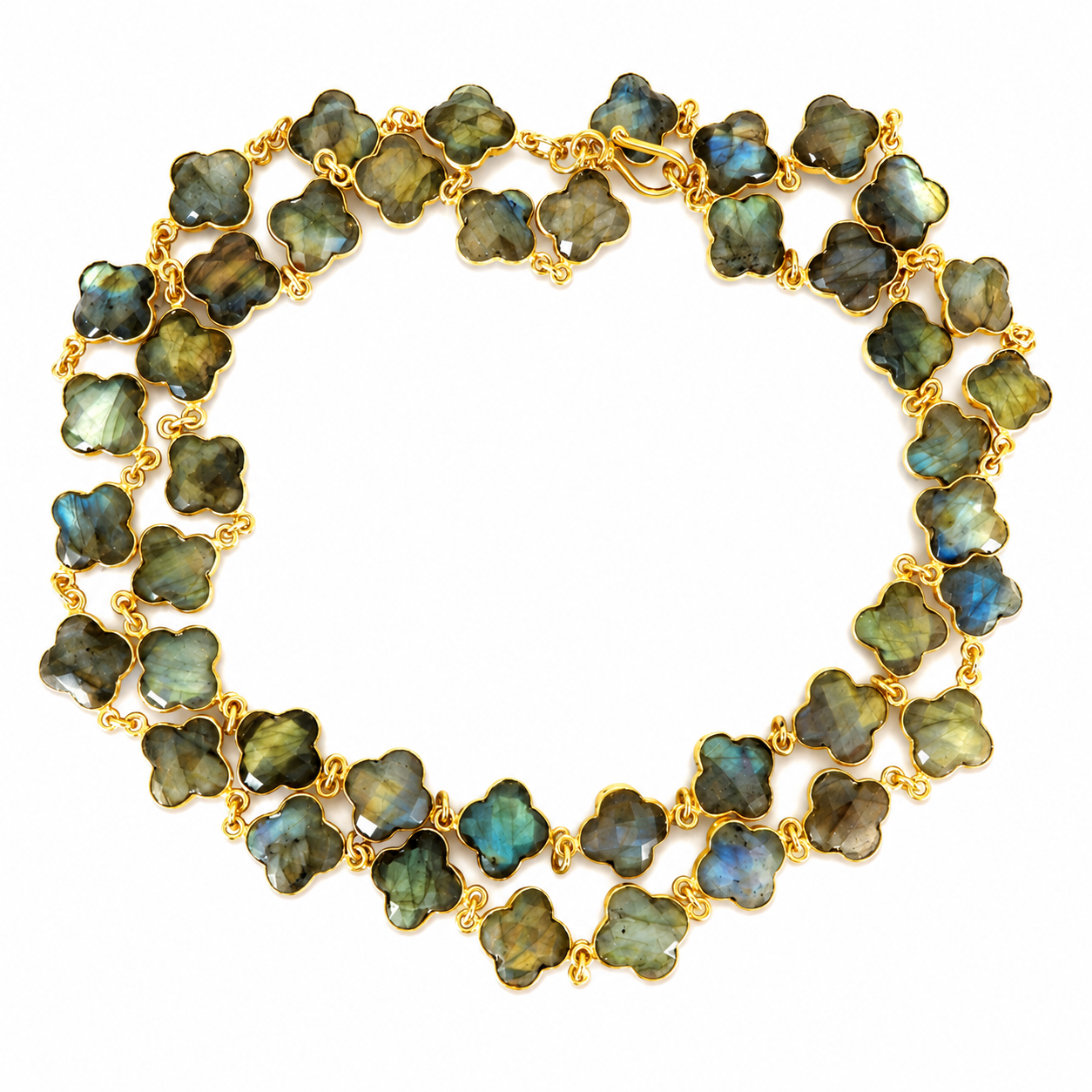 labradorite clover necklace