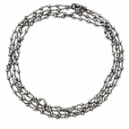 long dainty silver pyrite necklace