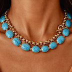 turquoise x toggle chain necklace