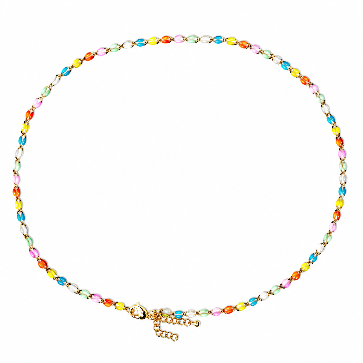 dainty rainbow enamel necklace